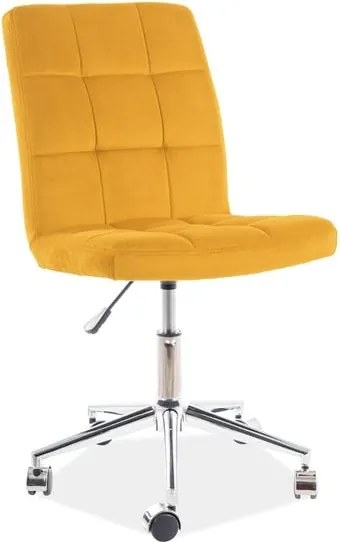 Sedia da ufficio Q-020 in velluto senape