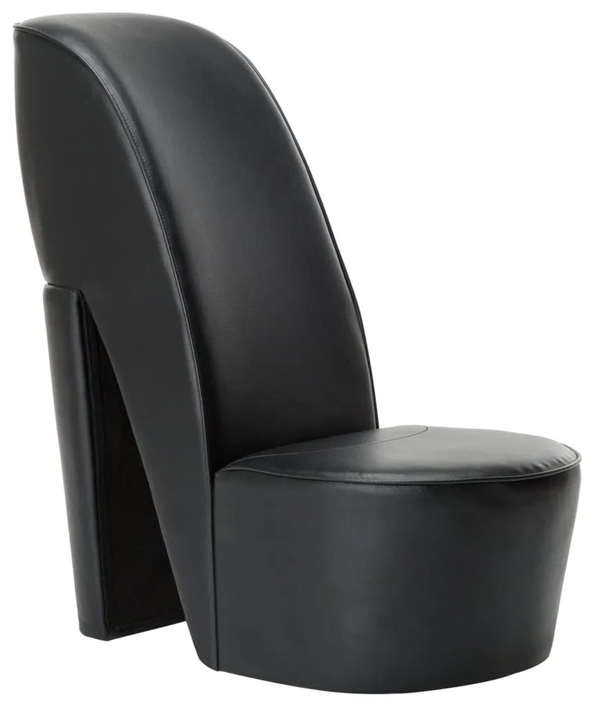 Poltrona A Forma Di Scarpa Con Tacco İn Similpelle Nera /