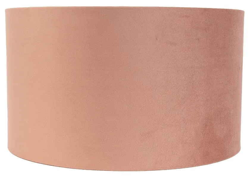 Paralume in velluto rosa 35/35/20 con interno dorato