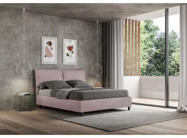 Letto matrimoniale e rete 160x200 in microfibra glicine Sleeper