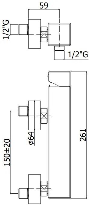 Paffoni Level Lec168rst Miscelatore Doccia Esterno Rovesciato Con Attacco Superiore Steel Acciaio