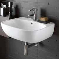 Lavabo sospeso 60 cm Geberit bianco lucido monoforo Fantasia