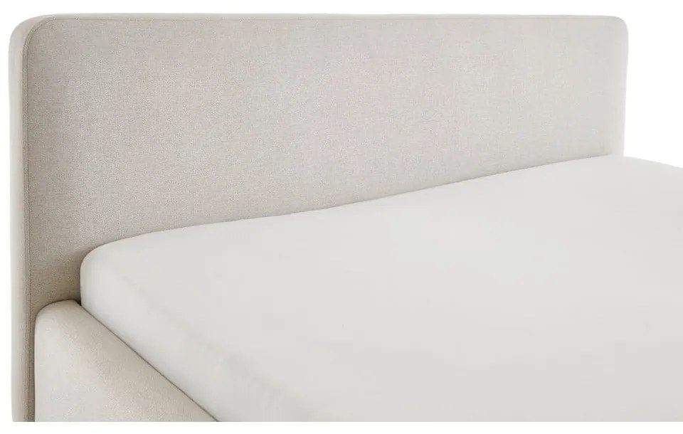 Letto matrimoniale imbottito color crema con contenitore con rete inclusa 180x200 cm Mattis – Meise Möbel