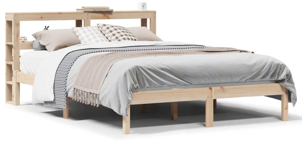 Letto Senza Materasso 140x200 Cm İn Legno Massello Di Pino /