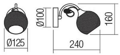 Redo 02-969 - Applique ASPERA 1xE14/28W/230V nero