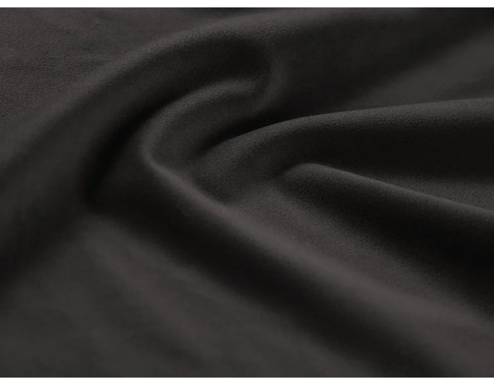 Divano angolare grigio scuro allungabile e con contenitore (con penisola a sinistra/a U) con rivestimento in velluto Kyoto – Cosmopolitan Design