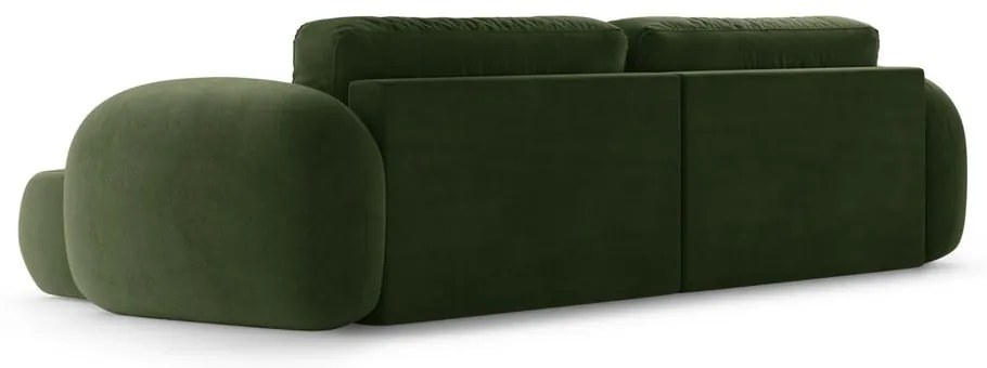 Divano angolare verde allungabile/con contenitore con rivestimento in velluto Tonale – Cosmopolitan Design