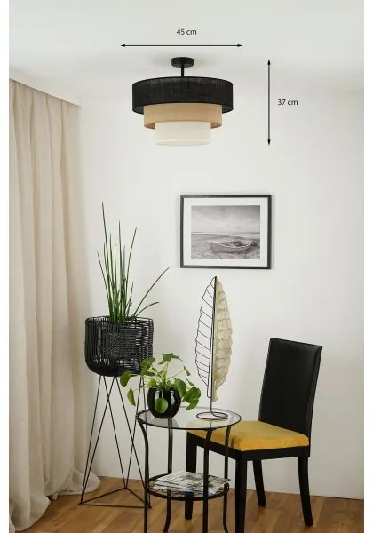 Brilagi -Lampadario a plafone ASPEN LUNETA 1xE27/15W/230V diametro 45 nero/beige/color crema
