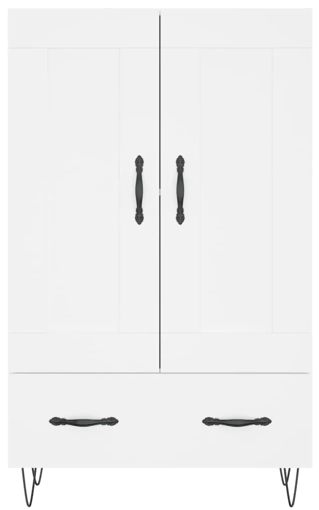 Credenza bianca 69,5x31x115 cm in legno multistrato