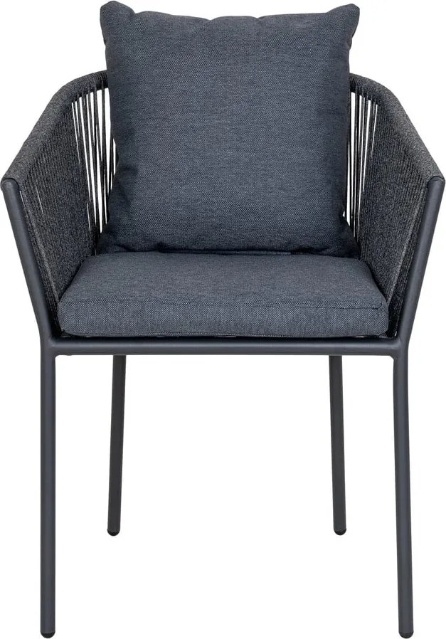 Sedia da esterno grigio scuro in metallo/in imbottito Salerno – House Nordic