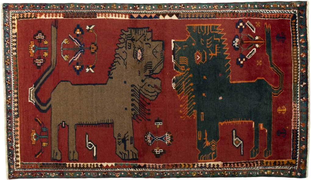 Gabbeh Tappeto 190x110 Rosso (Iran) Annodato A Mano