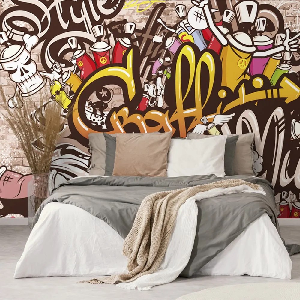 Carta da parati – Muro graffiti allegro