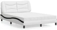 Letto con Materasso Nero e Bianco 120x200 cm in Similpelle 3208716