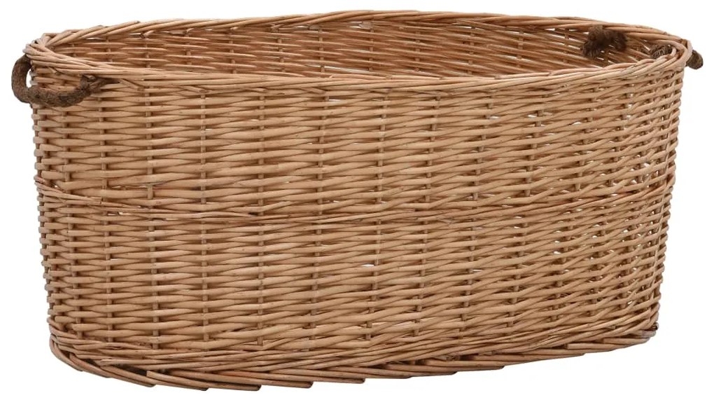 Cesta Per Legna Con Maniglie 78x54x34cm Salice Naturale /