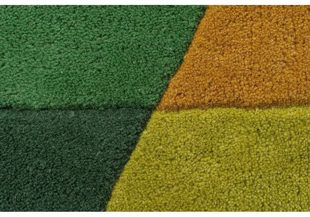 Tappeto rotondo in lana giallo/verde ø 160 cm Prism - Flair Rugs