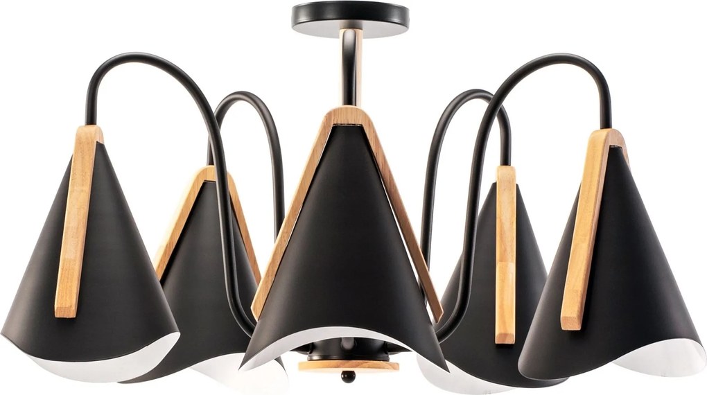 Plafoniera scandinava a cinque bracci APP607-5C Nera