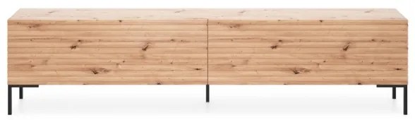 Mobile TV 175 Cm Listellato 2 Ante Rovere Piedini Neri Zenith