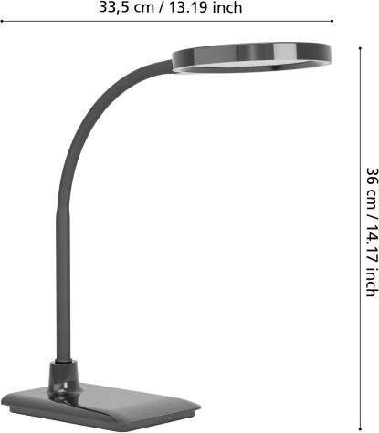 Eglo 902175 - Lampada da tavolo dimmerabile a LED LAURO LED/5,5W/230V 2700/4000/6500K nera