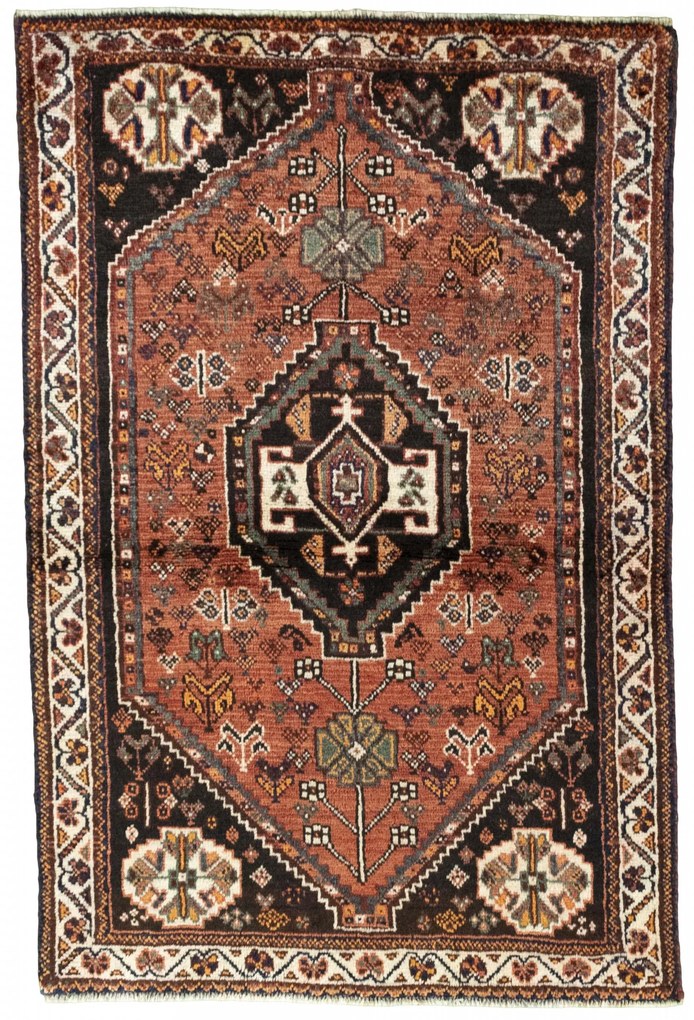 Shiraz Tappeto persiano 110x160 Rosso (Iran) Annodato A Mano