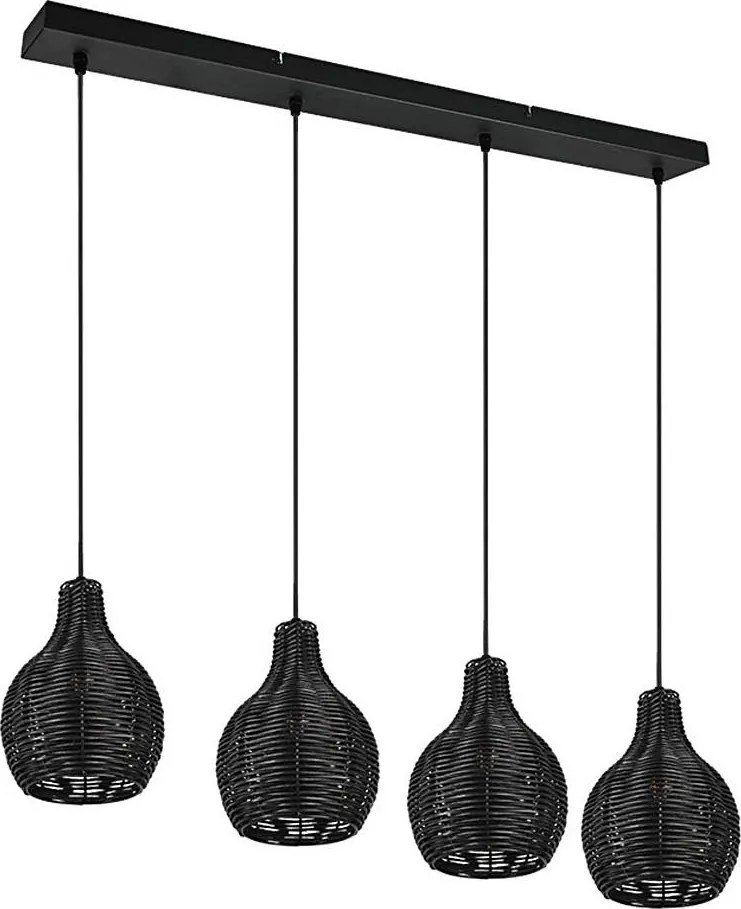 Reality - Lampadario sospeso con cavo SPROUT 4xE14/30W/230V nero/rattan