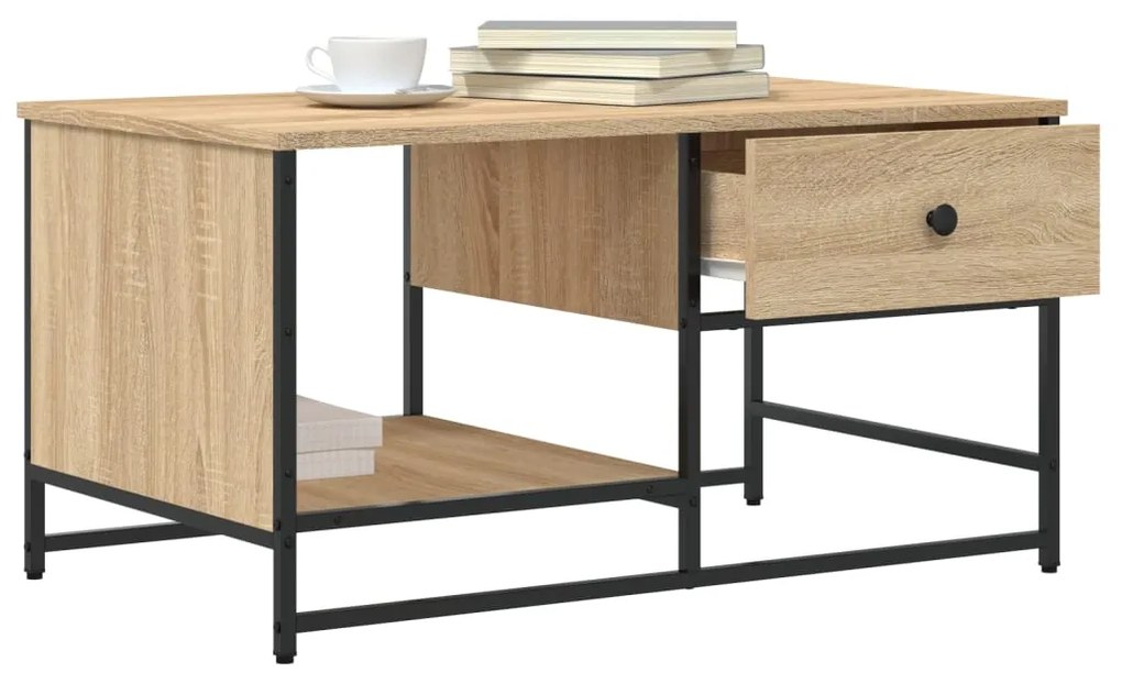 Tavolino salotto rovere sonoma 85,5x51x45 cm legno multistrato