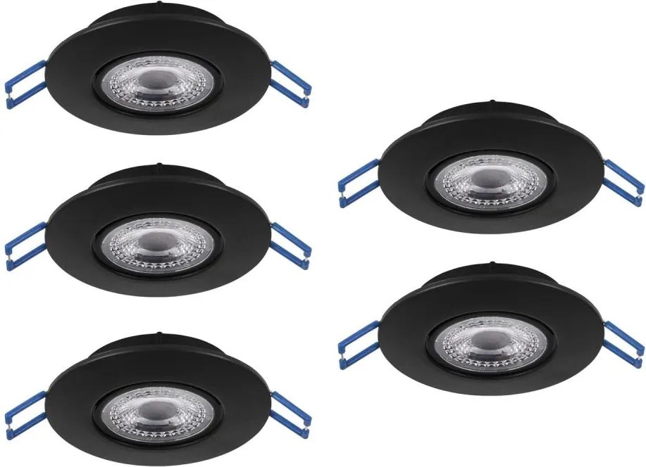 Eglo 300189 - KIT 5 faretti da incasso LED GEDREZ, 4,9 W, 230 V, Ø 9 cm, nero