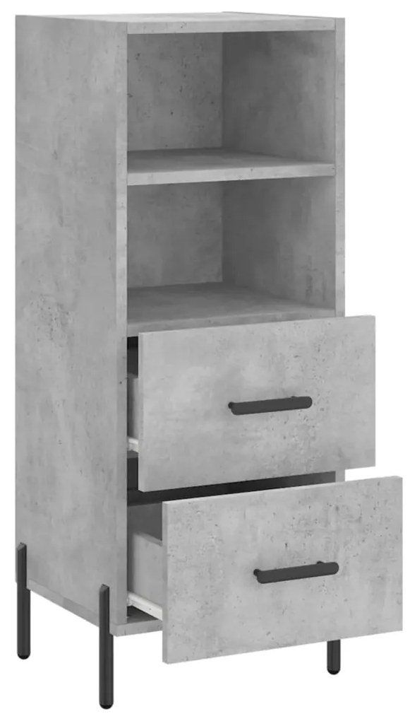 Credenza grigio cemento 34,5x34x90 cm in legno multistrato