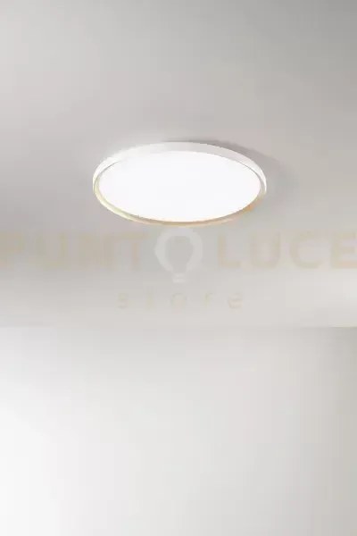 Plafoniera in alluminio bianco opaco + oro opaco halo led 45w cct 3...