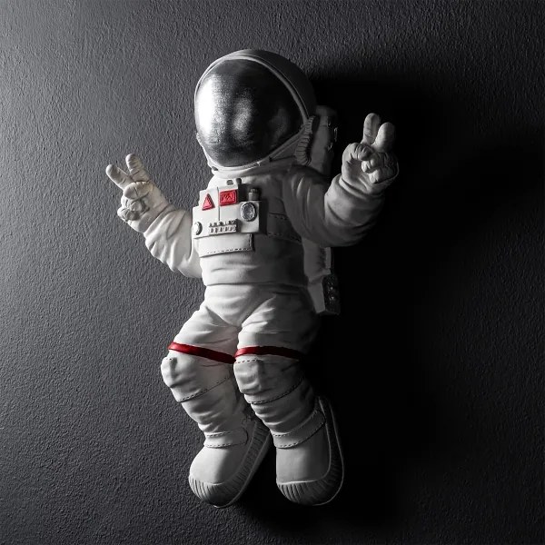 Decorazione da muro 47x35 cm astronaut argento