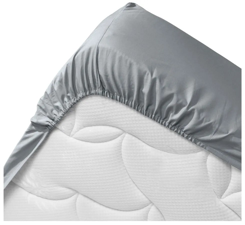 Lenzuolo elasticizzato grigio in cotone biologico 180x200 cm Biolina - douceur d'intérieur