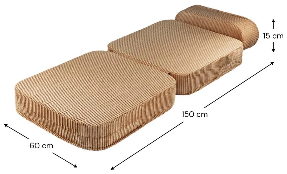 Poltrona per bambini marrone con rivestimento in velluto a coste Flip – Wigiwama