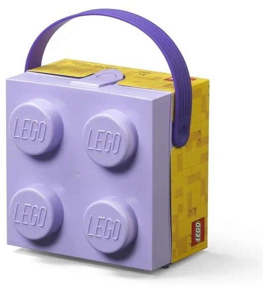 Scatola portaoggetti viola con maniglia - LEGO®