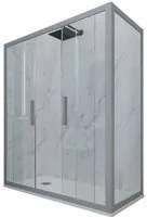 Box doccia 2 ante scorrevoli 70x170 CM H 200 Vetro Trasparente Profilo Silver mod. Glam Duo