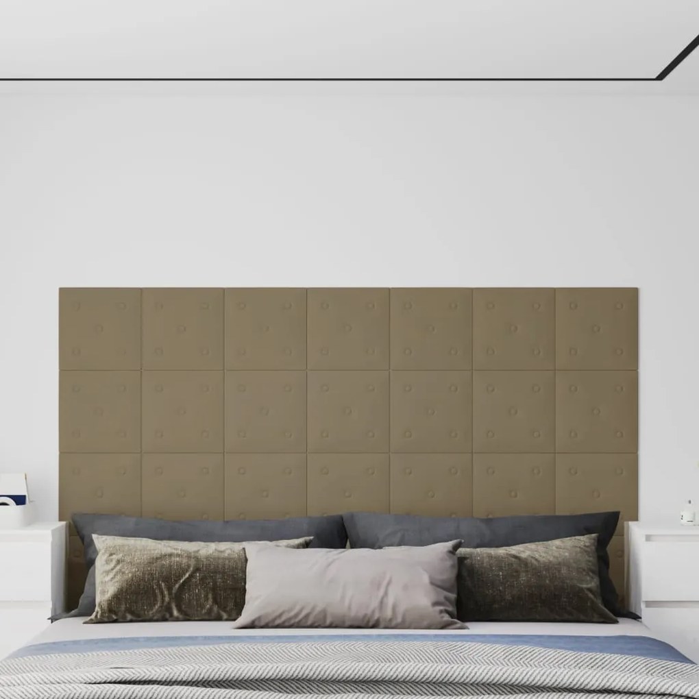 Pannelli Murali 12 Pz Cappuccino 30x30 Cm Similpelle 1,08 M² /