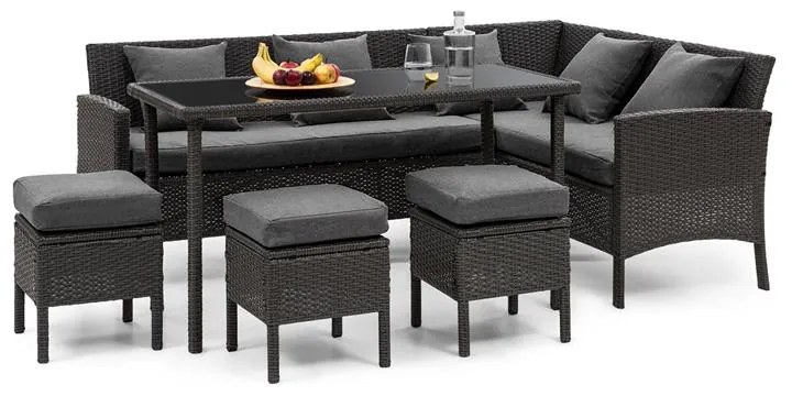 blumfeldt Titania Dining Lounge Set Mobili da Giardino nero/grigio scuro