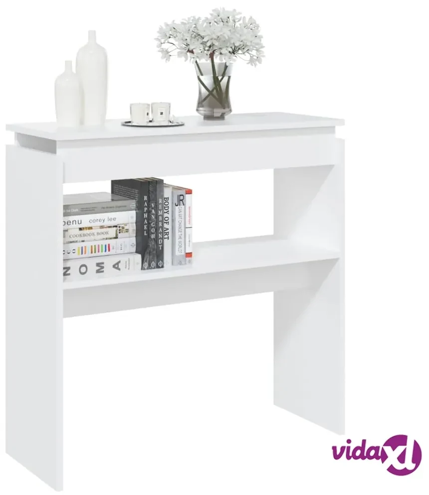 vidaXL Tavolo Consolle Bianco 114x40x75 cm in Legno Massello di