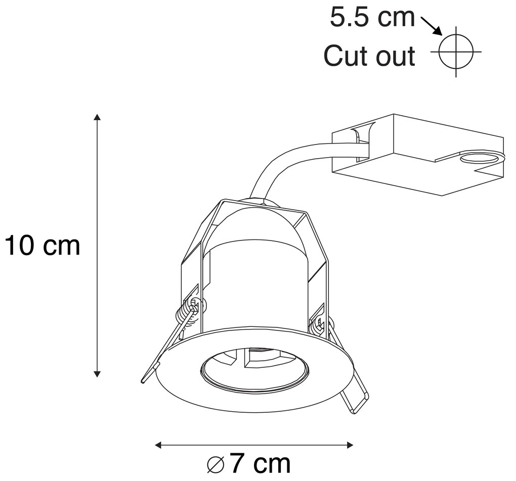 Set di 6 faretti da incasso moderni neri - Insight