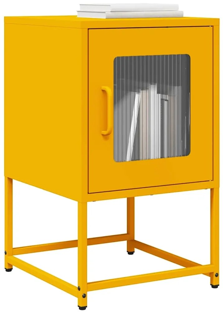 Comodino Giallo Senape 36x39x60,5 Cm Acciaio Laminato A Freddo /
