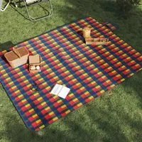 Tovaglia Picnic Pieghevole Quadri Multicolore 200x150cm Velluto 4004204