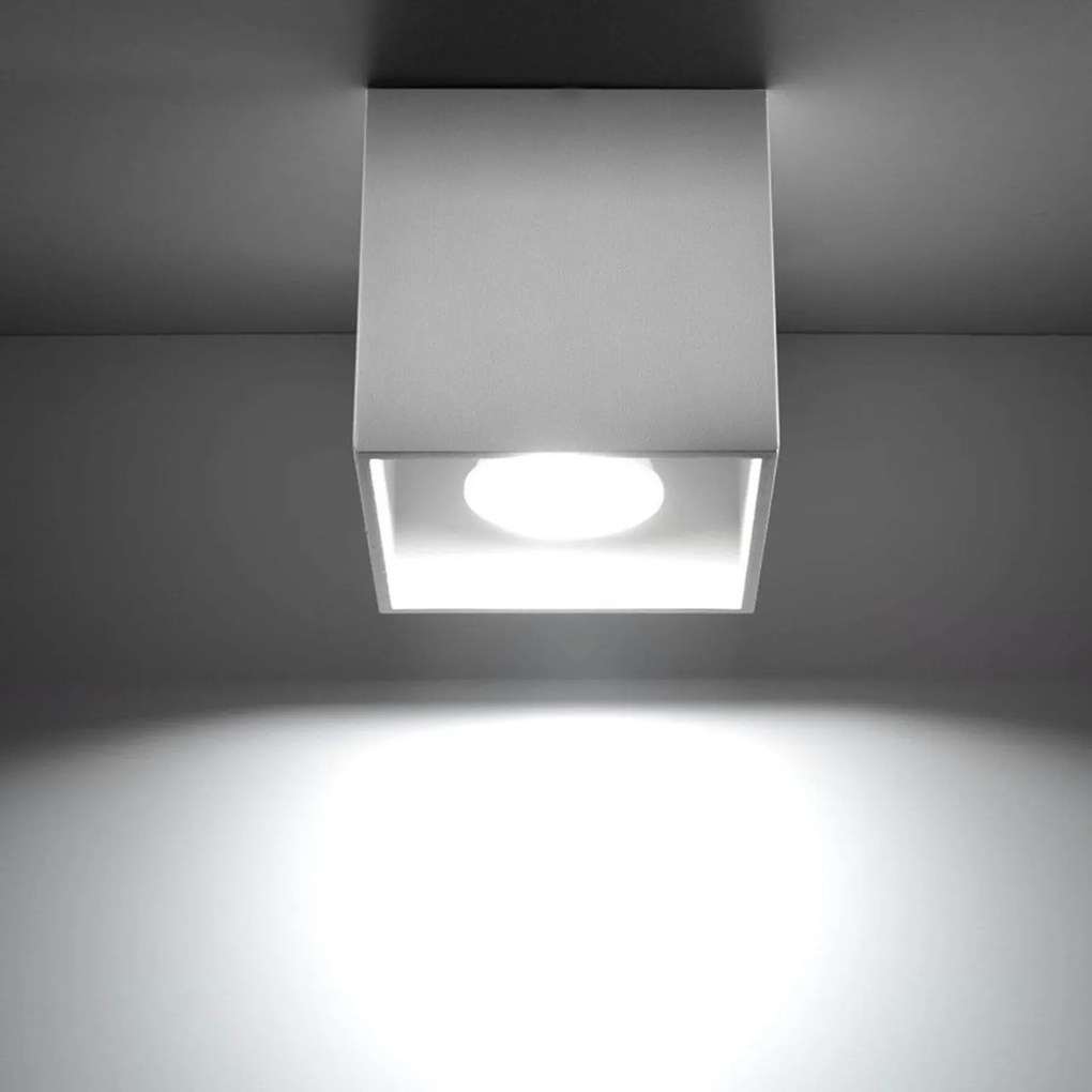 Plafoniera da Soffitto in Alluminio QUAD 1 GU10 Bianca da Interno