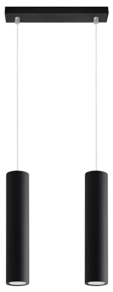 Sollux SL.0328 - Lampadario a sospensione con filo LAGOS 2 2xGU10/10W/230V nero