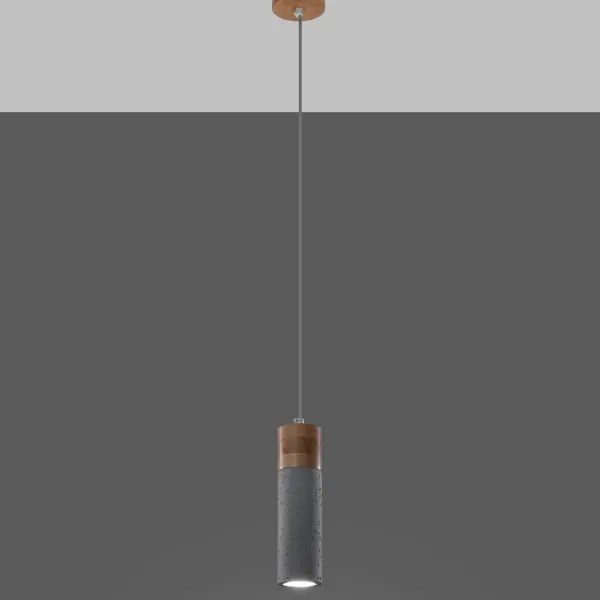 Sollux SL.0965 - Lampadario a sospensione con filo ZANE 1xGU10/40W/230V calcestruzzo/legno