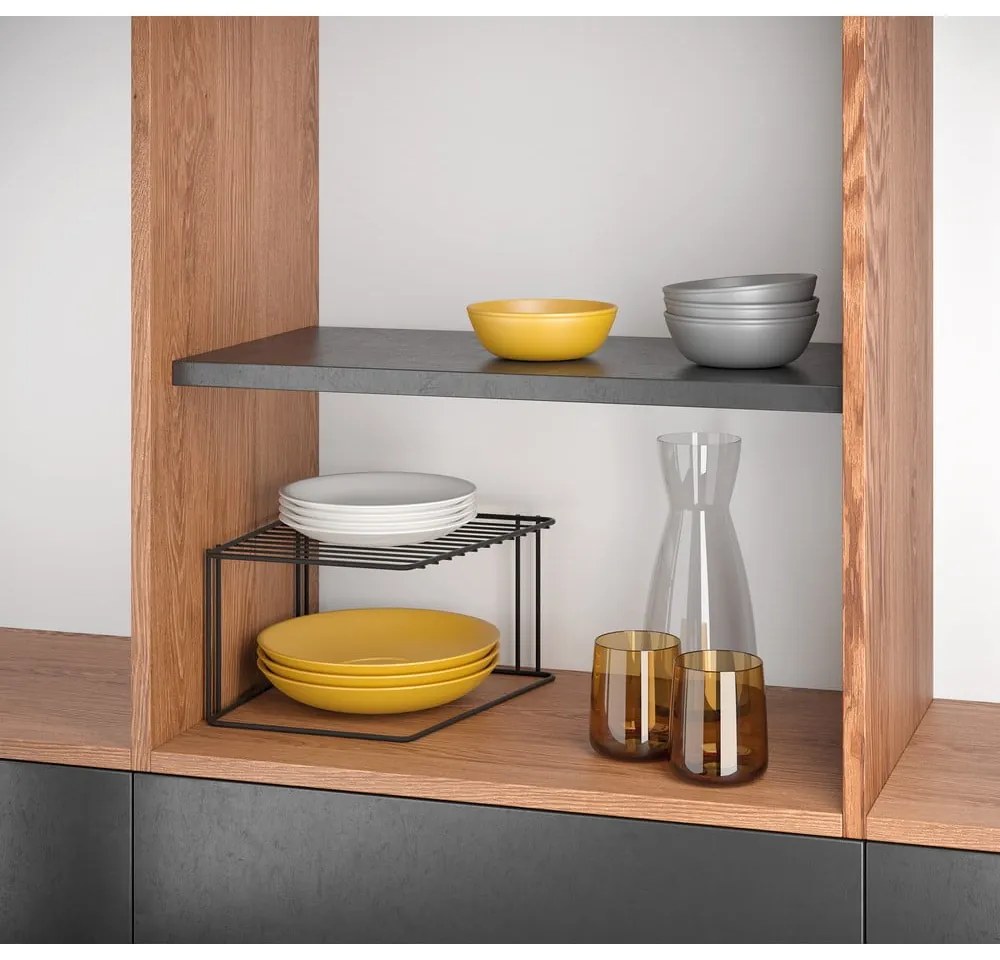 Ripiano aggiuntivo nero in acciaio inox 25x25 cm Palio – Metaltex