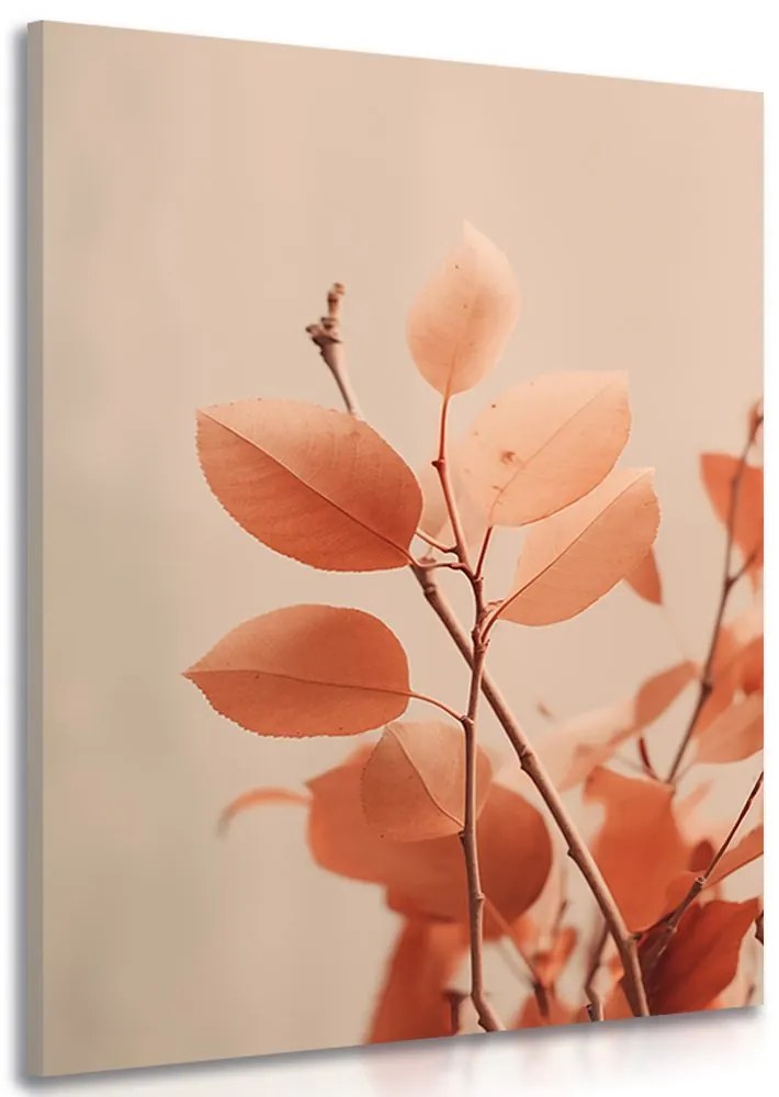 Stampa su tela – Rametti di foglie Peach Fuzz