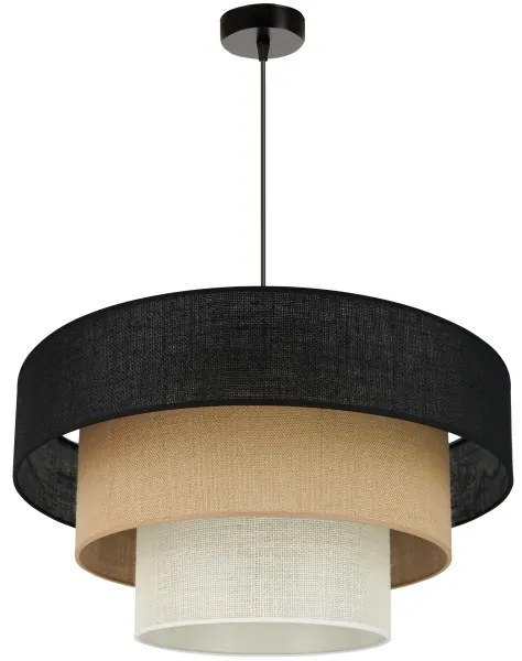 Brilagi - Lampadario a cavo ASPEN LUNETA 1xE27/15W/230V Ø60 nero/beige/crema