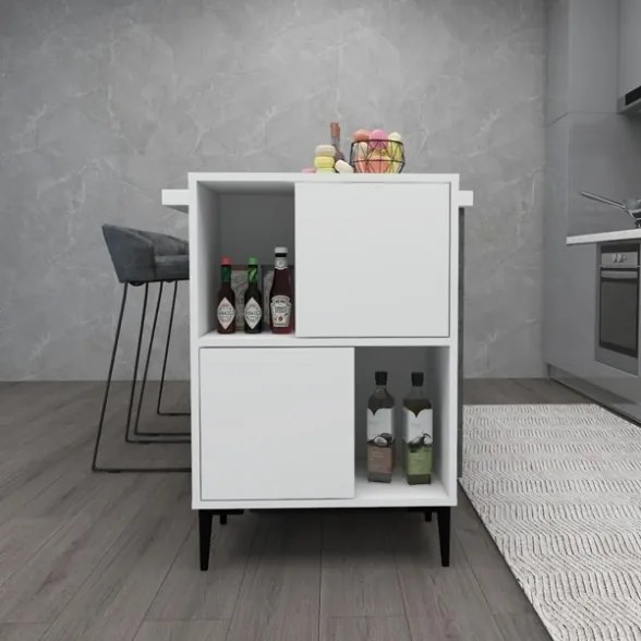 Mobile Da Cucina Multiuso Dispensa 60x35x90 Nikla Bianco