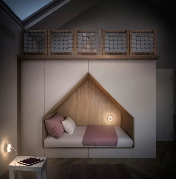 Ledvance - Lampada di orientamento LED con spina integrata con USB LUNETTA LED/15W/230V