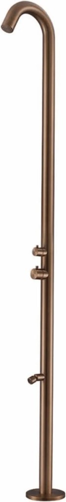 Doccia Solare Per Esterno Con Soffione e Lavapiedi Sined "Quartu" Oro Rosa