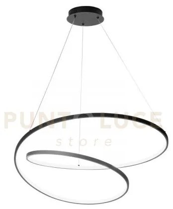 Lampadario a sospensione led lieve nera 60w 8000lm cct 3000k 4000k ...