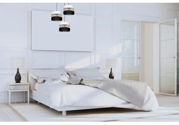 Lampadario a sospensione con filo CORAL 3xE27/60W/230V bianco e nero